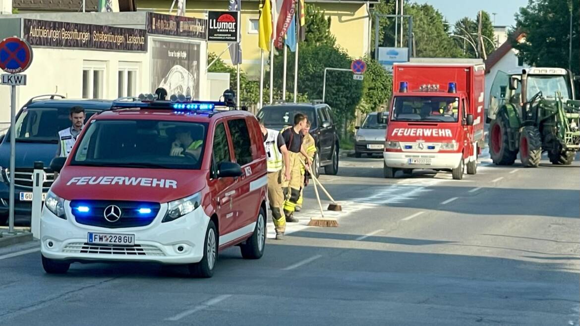 Ölspur im Ortsgebiet